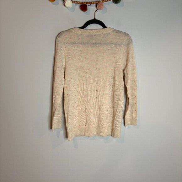 J. Crew cream and pink polka dot merino wool sweater - Picture 5 of 5